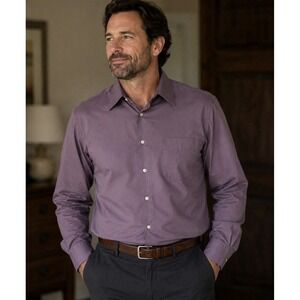 Adolfo Long Sleeve‎ Button Up Shirt With Pocket Size 15 1/2